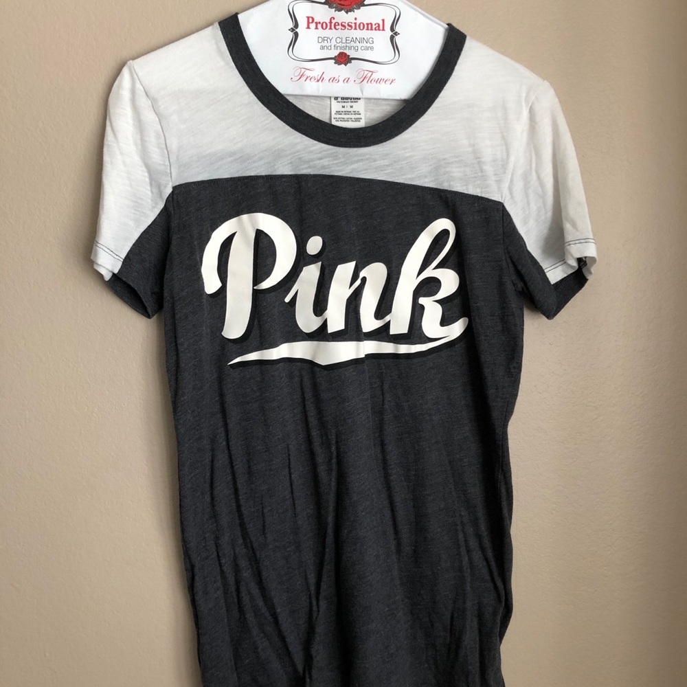 PINK Gray and White Shirt